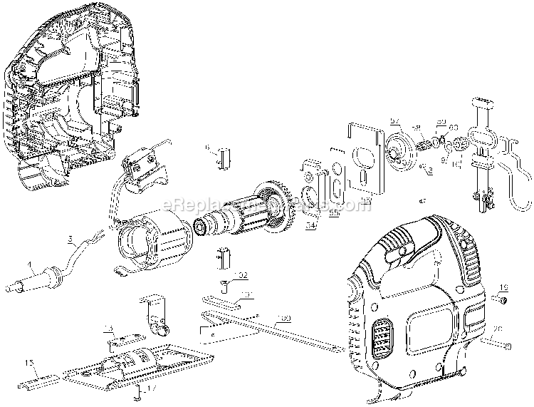 Black and Decker BDEJS300C (Type 2) B And D 4.5a Jig Saw Power Tool Page A Diagram
